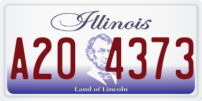 IL license plate A204373