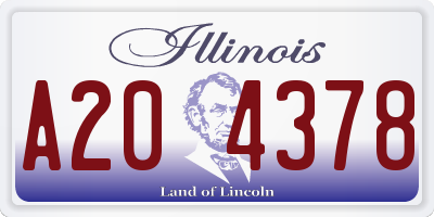 IL license plate A204378