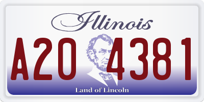IL license plate A204381