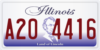 IL license plate A204416
