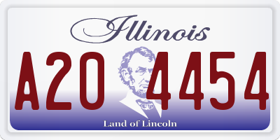 IL license plate A204454