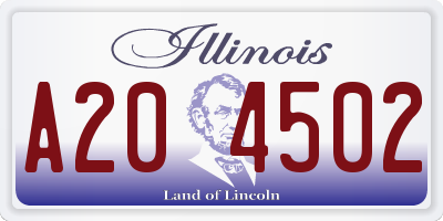 IL license plate A204502