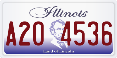 IL license plate A204536