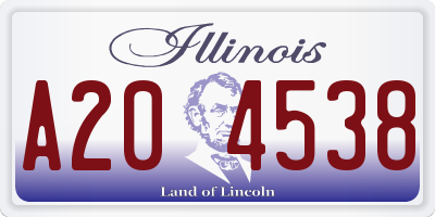 IL license plate A204538