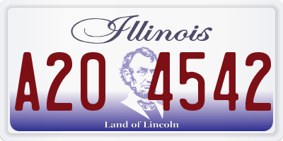 IL license plate A204542