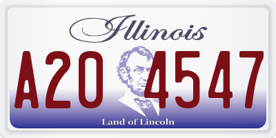 IL license plate A204547