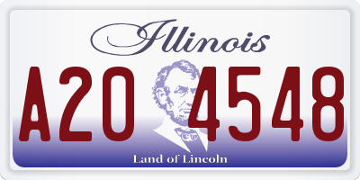IL license plate A204548