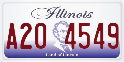 IL license plate A204549