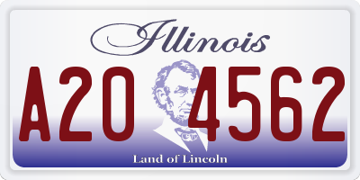 IL license plate A204562