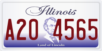 IL license plate A204565