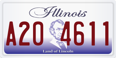 IL license plate A204611
