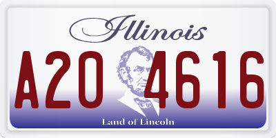 IL license plate A204616