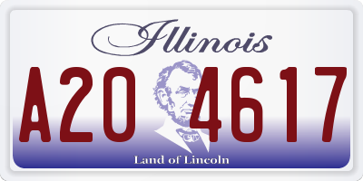 IL license plate A204617