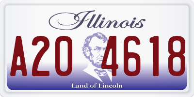 IL license plate A204618