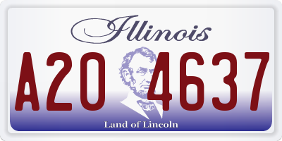 IL license plate A204637