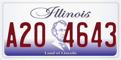 IL license plate A204643
