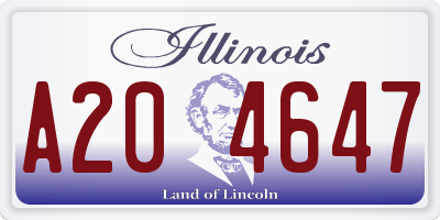 IL license plate A204647