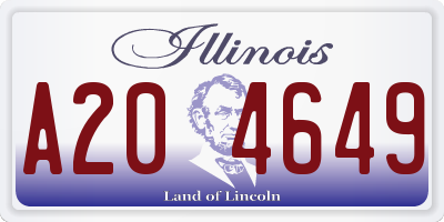 IL license plate A204649