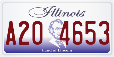 IL license plate A204653