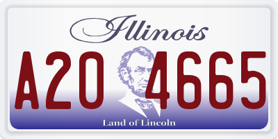 IL license plate A204665