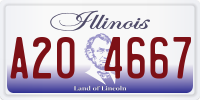 IL license plate A204667