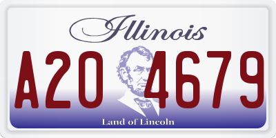 IL license plate A204679