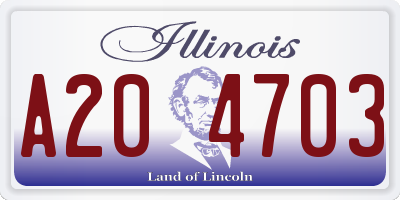 IL license plate A204703