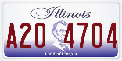 IL license plate A204704