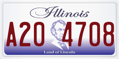 IL license plate A204708