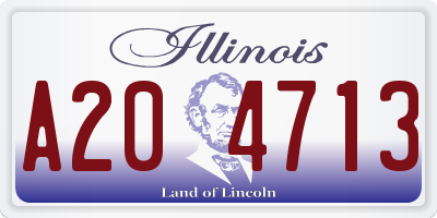 IL license plate A204713