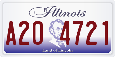 IL license plate A204721