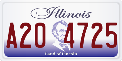 IL license plate A204725