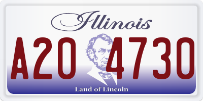 IL license plate A204730