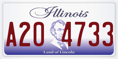 IL license plate A204733
