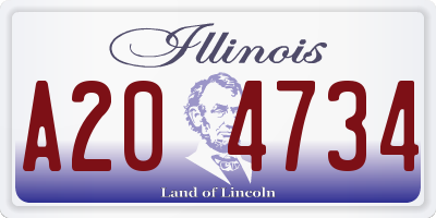IL license plate A204734