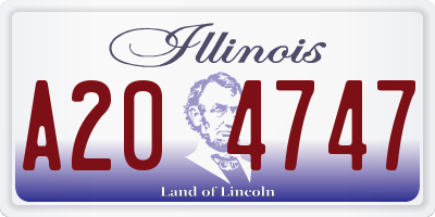 IL license plate A204747