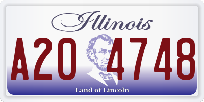 IL license plate A204748