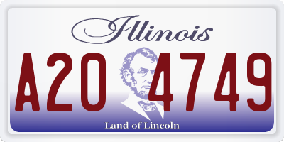 IL license plate A204749