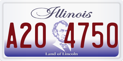 IL license plate A204750