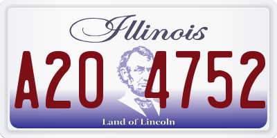 IL license plate A204752