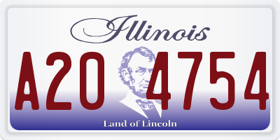 IL license plate A204754