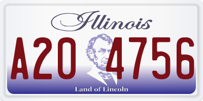 IL license plate A204756