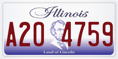 IL license plate A204759