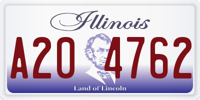 IL license plate A204762