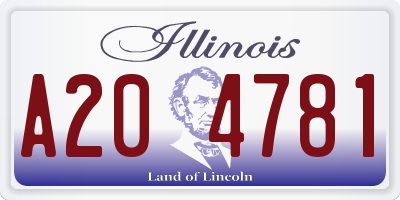 IL license plate A204781