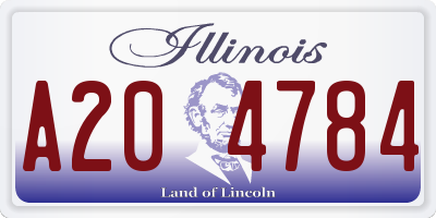 IL license plate A204784
