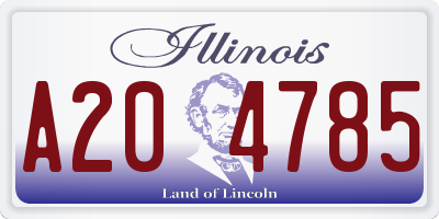 IL license plate A204785