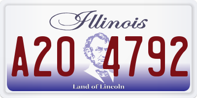 IL license plate A204792