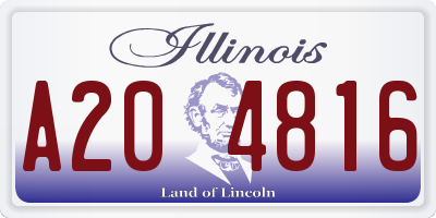 IL license plate A204816