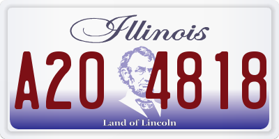 IL license plate A204818